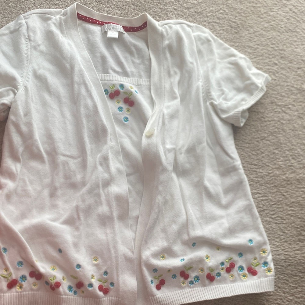 White Floral Embroidered Women's Blouse